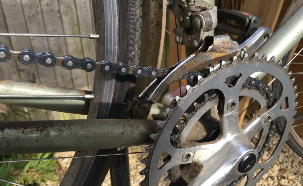 Image of a bike's cranks